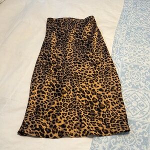 Rachel Zoe Leopard Print Midi Skirt - Tan and Black